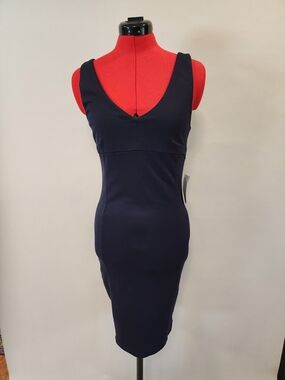 Felicity & Coco Navy Sleeveless Midi V-Neck Dress